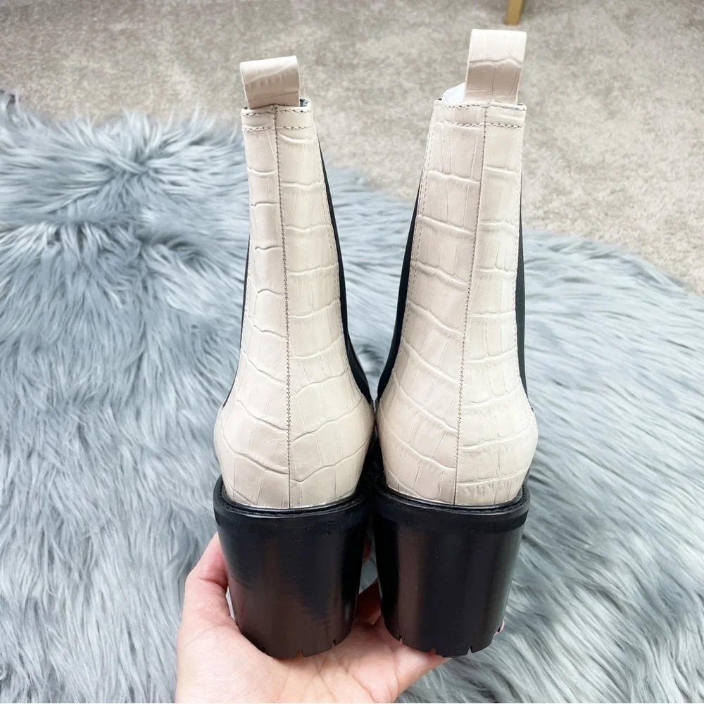 New Seychelles FarFetched Leather Chelsea Lug Boots in Cream